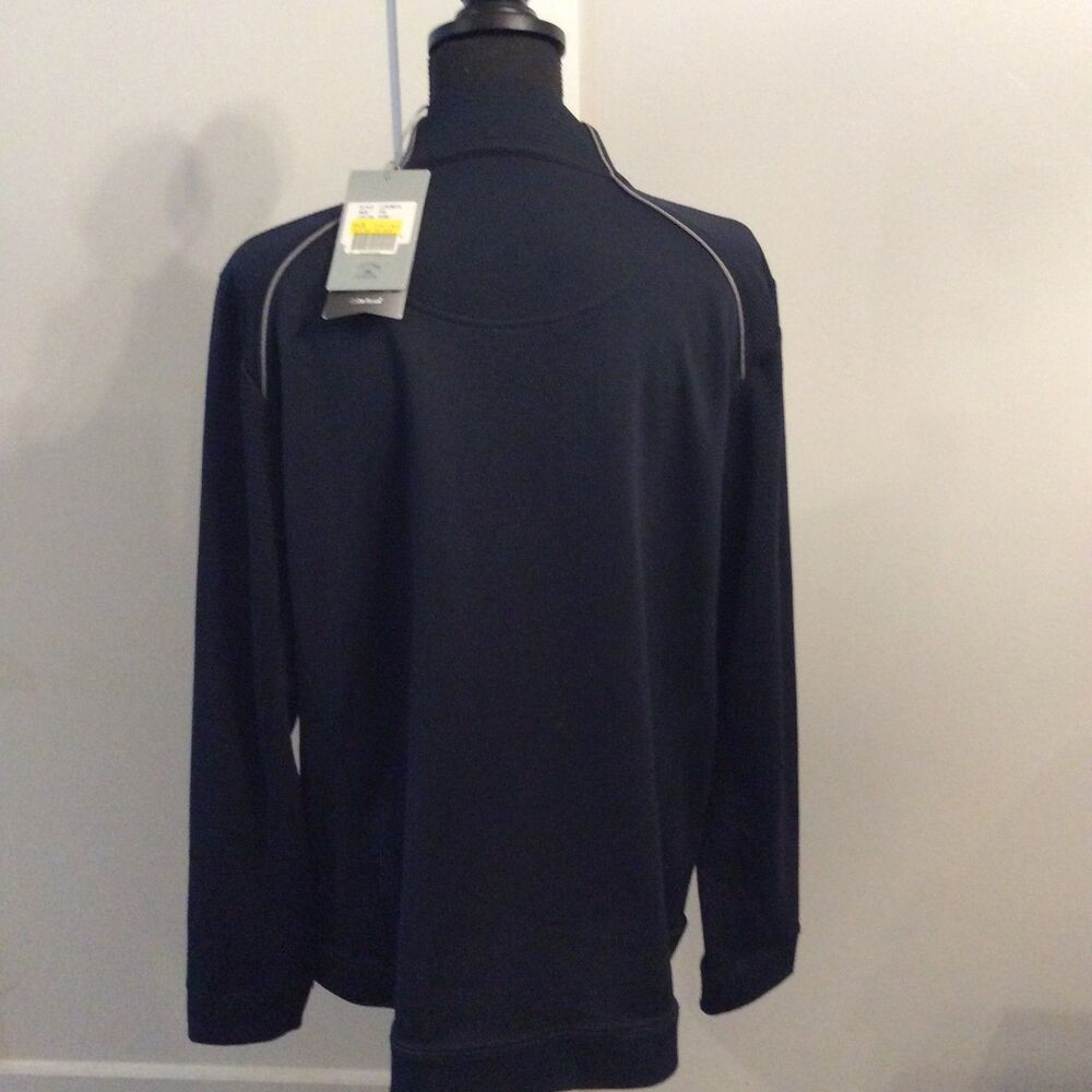 New NWT Cutter & Buck Navy CB Dry Tec Mens XXL Full Zip Plus Size